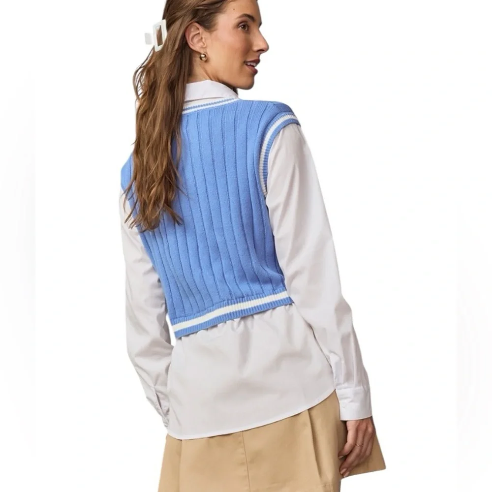 FRANCESCA’S Sandra Twofer Cable Knit
Sweater Vest - Picture 2 of 6
